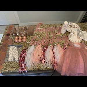 Girl birthday decorations - rose gold
